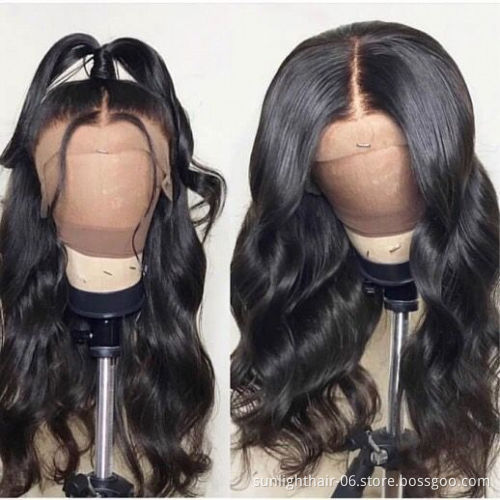 virgin 360 lace wigs for african American peruvian Body wave 360 lace wigs human hair wig for black women